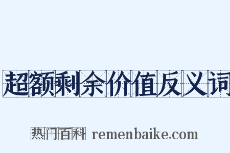 超额剩余价值反义词是什么意思的图片